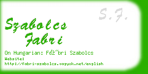 szabolcs fabri business card